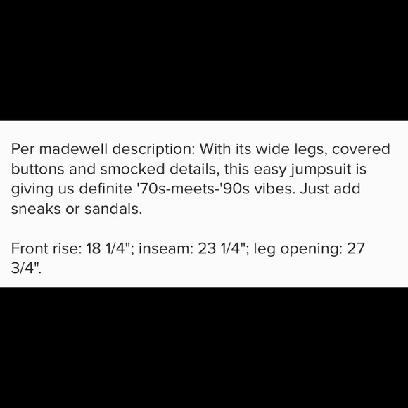 Madewell Smocked Button-Front Crop Jumpsuit 6 - Picture 6 of 9